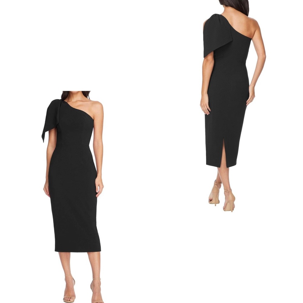 DRESS THE POPULATION-Tiffany One Shoulder Sheath Dress-Size: XL-Black-NEW!!